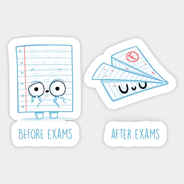 Before and After Exams Sticker by Naolito